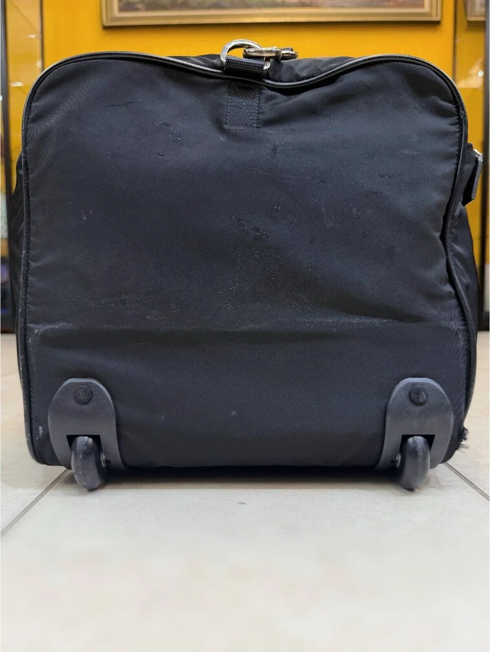 Prada Re-Nylon and Saffiano Leather Trolley Weekender Bag